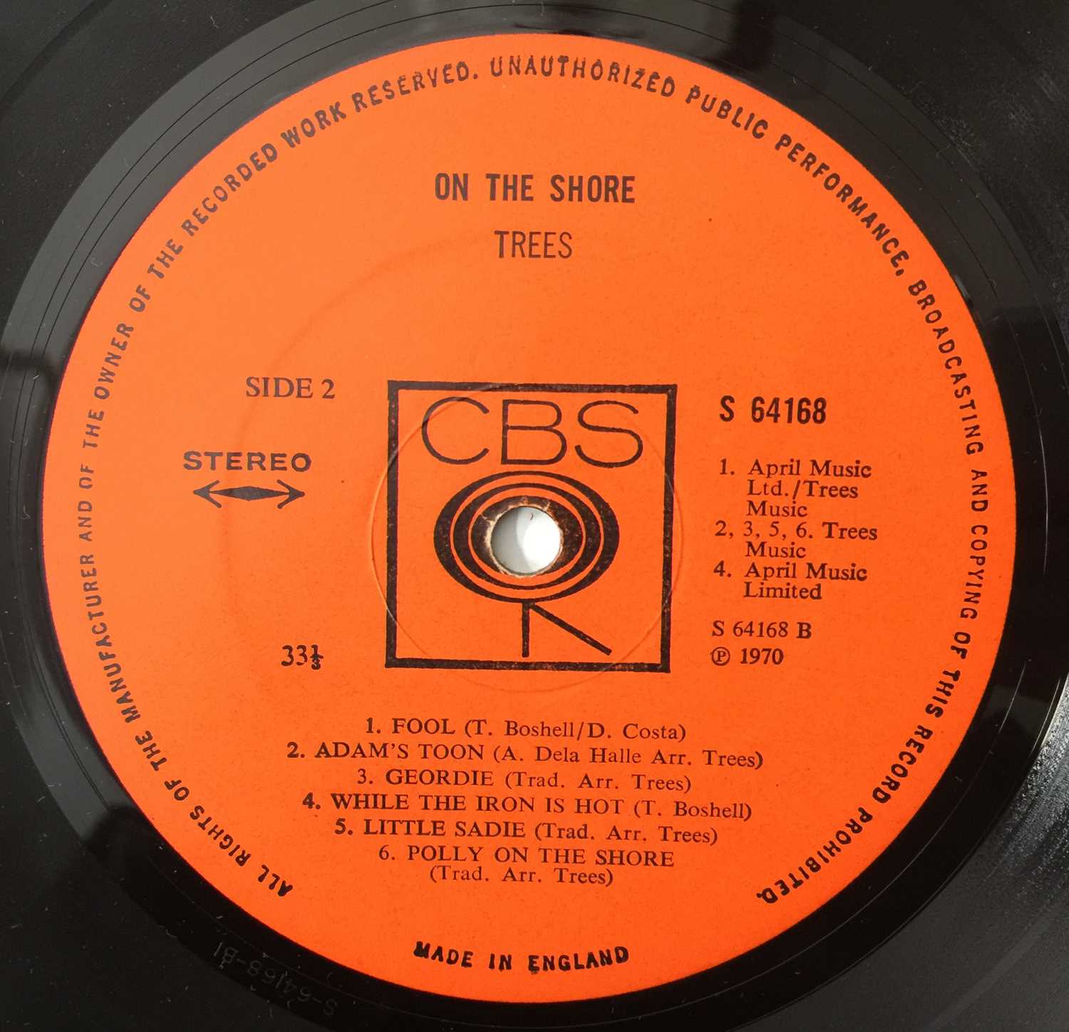 TREES - ON THE SHORE LP (CBS 64168 - UK ORIGINAL PRESSING) - Image 5 of 6
