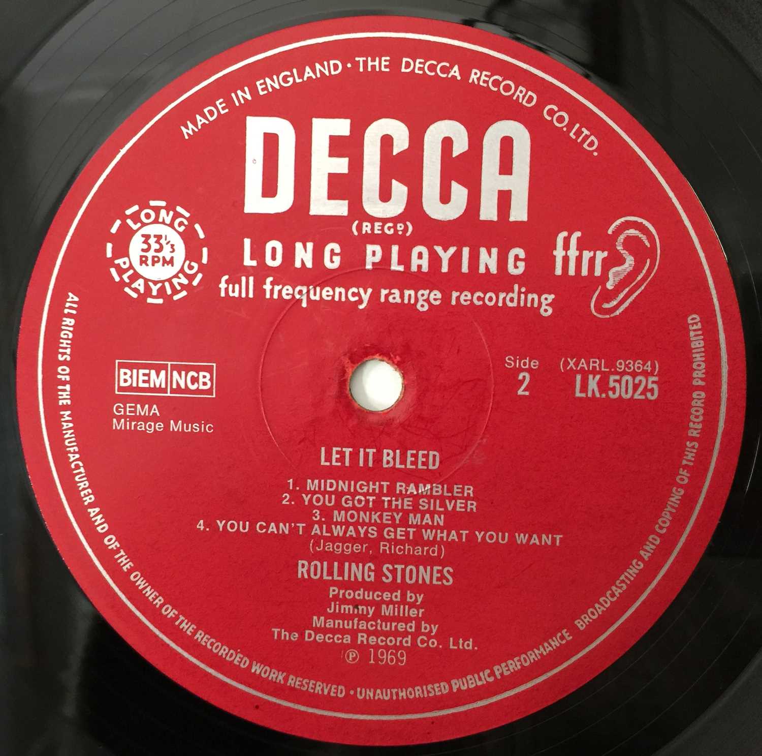 THE ROLLING STONES - LET IT BLEED LP (COMPLETE ORIGINAL UK MONO COPY - DECCA LK 5025) - Image 7 of 7