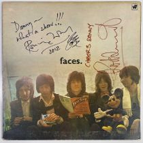 RONNIE WOOD / ROD STEWART - SIGNED FACES LP.