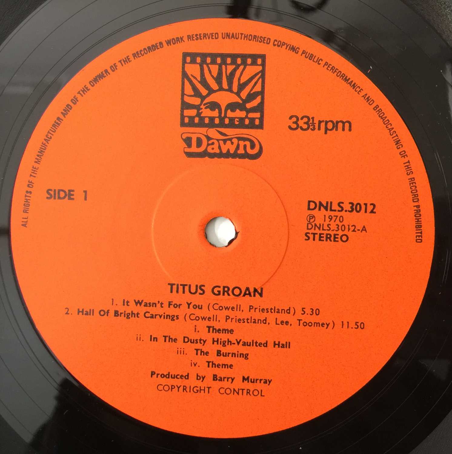 TITUS GROAN - TITUS GROAN LP (UK ORIGINAL PRESSING - DNLS.3012) - Image 4 of 5