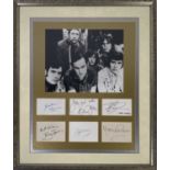 MONTY PYTHON - FRAMED DISPLAY WITH SIX PYTHON SIGNATURES.