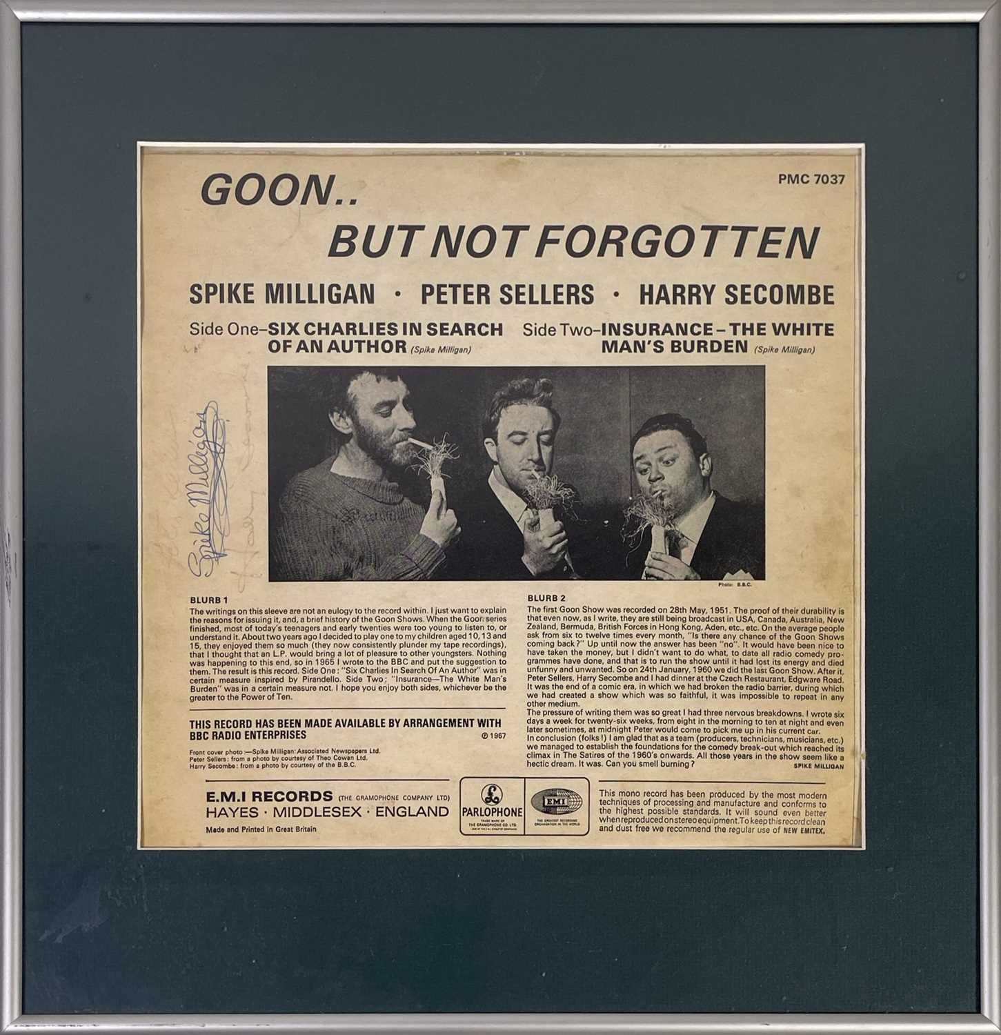 THE GOONS - LP SIGNED BY SPIKE MILLIGAN, PETER SELLERS, HARRY SECOMBE.