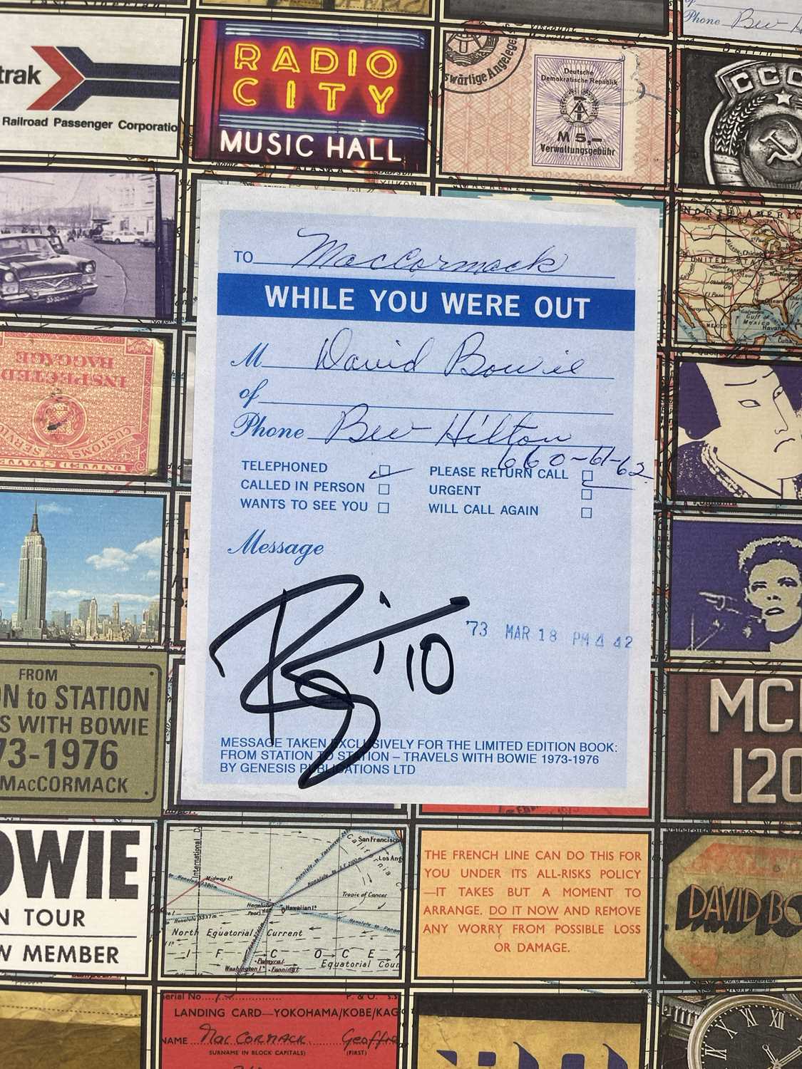 DAVID BOWIE - BOWIE SIGNED STATION TO STATION GENESIS PUBLICATIONS BOOK. - Image 4 of 5