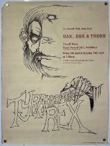 T REX / TYRANNOSAURUS REX - ORIGINAL 1968 'OAK ASH AND THORN' CONCERT POSTER.