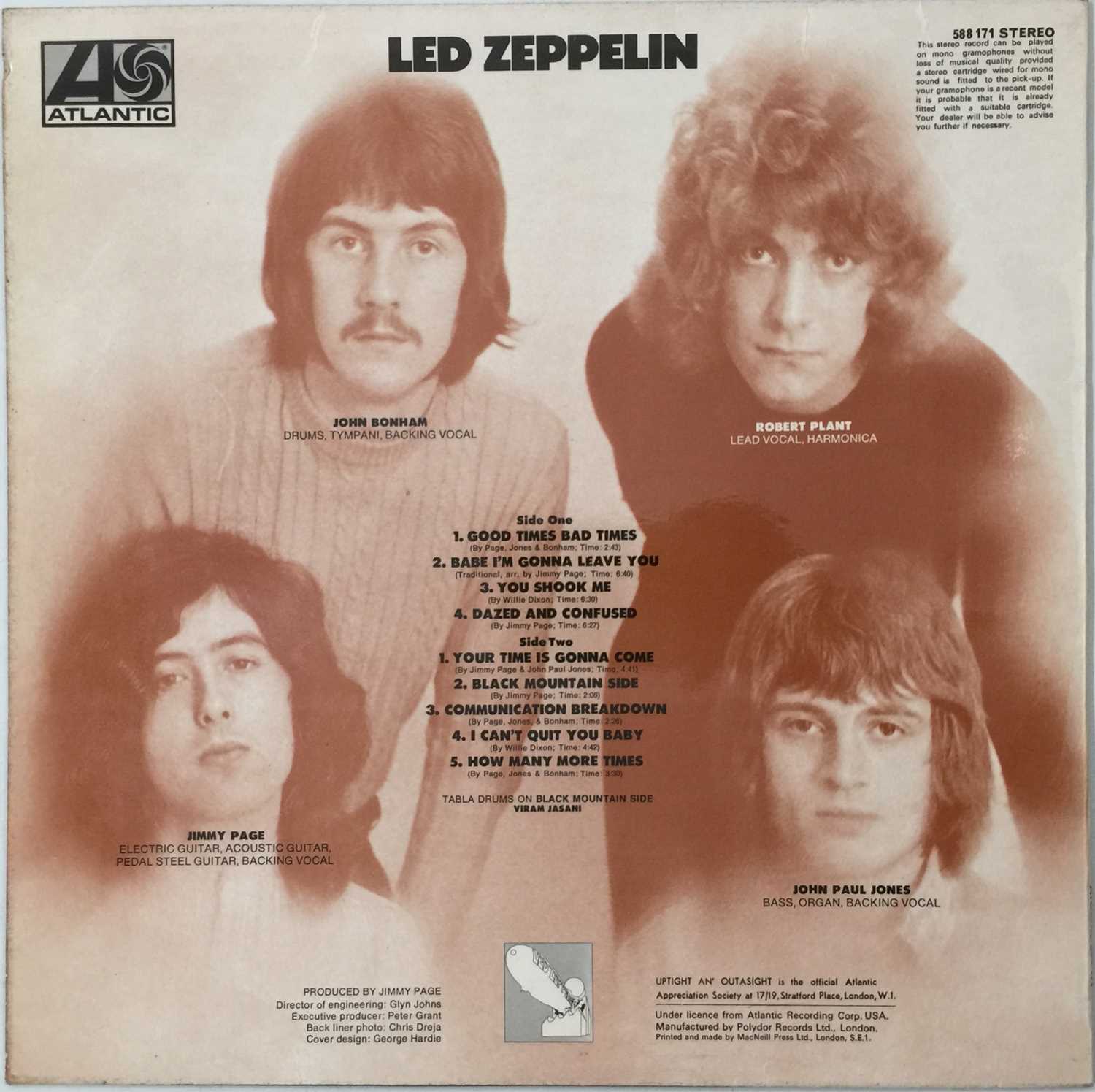 LED ZEPPELIN - 'I' LP (FIRST UK 'TURQUOISE' COPY - ATLANTIC 588171 - UNCORRECTED 8s) - Image 3 of 5