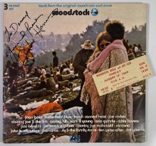 WOODSTOCK - SOUNDTRACK LP SIGNED BY RICHIE HAVENS - ORIGINAL WOODSTOCK TICKET.