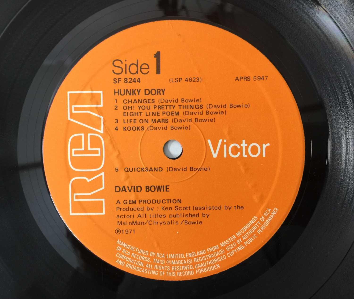 DAVID BOWIE - HUNKY DORY LP (ORIGINAL UK FRONT LAMINATED PRESSING - RCA VICTOR SF 8244 - NO GEM SLEE - Image 5 of 8