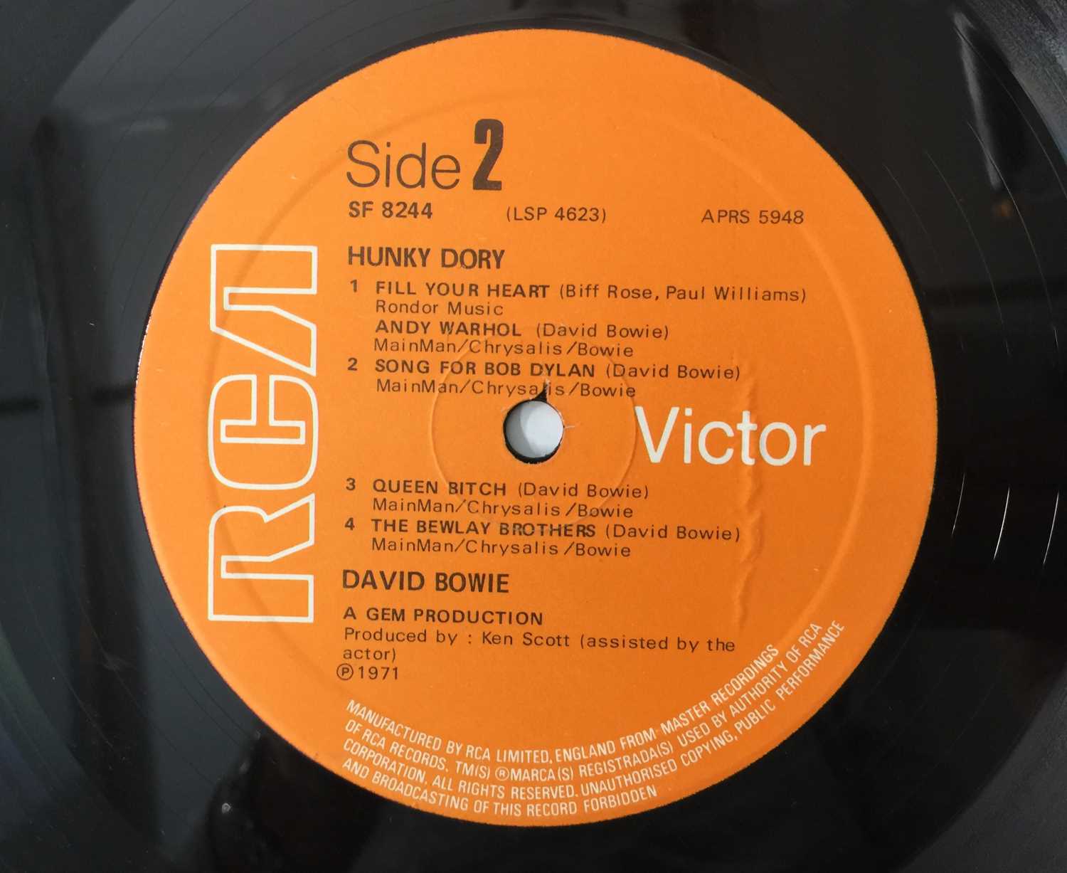 DAVID BOWIE - HUNKY DORY LP (ORIGINAL UK FRONT LAMINATED PRESSING - RCA VICTOR SF 8244 - NO GEM SLEE - Image 7 of 8