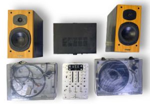 DJ EQUIPMENT - TURNTABLES / MIXER / SPEAKERS.