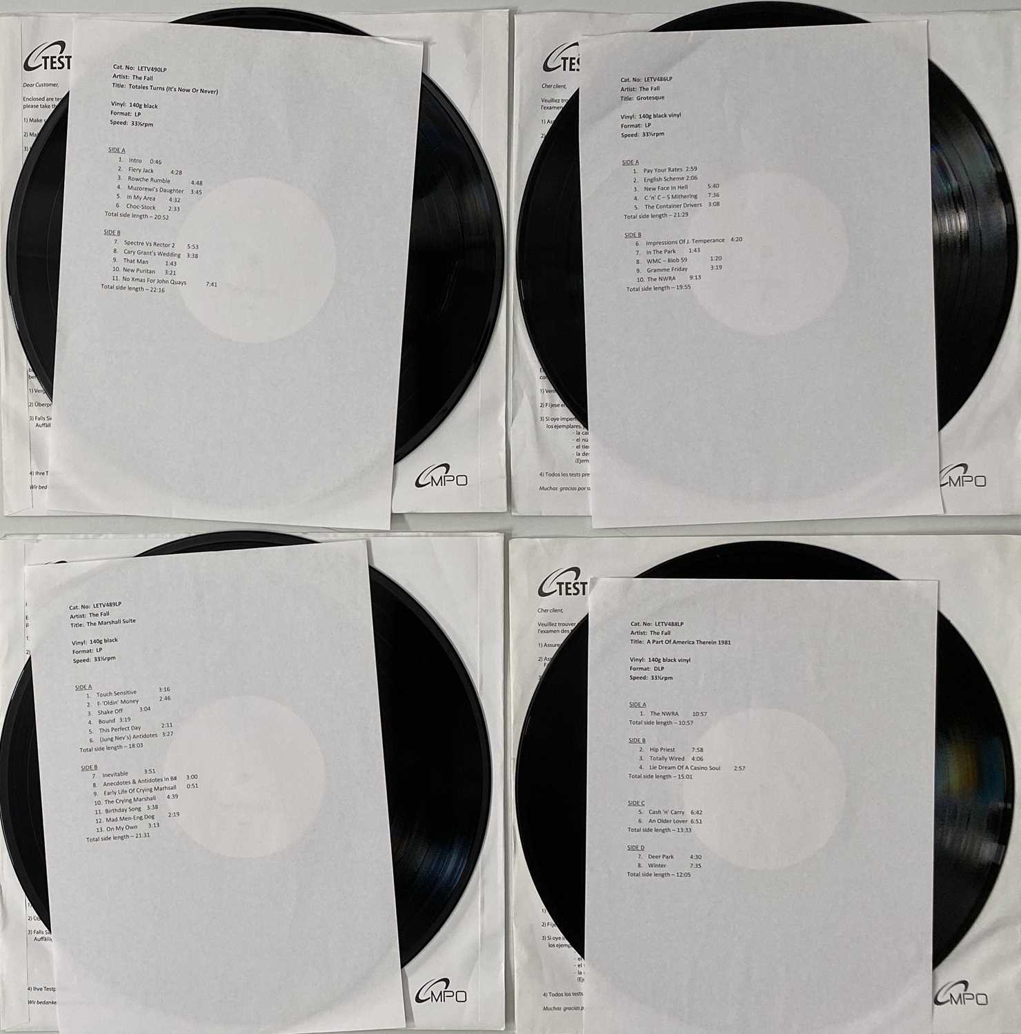 THE FALL - LP TEST PRESSINGS PACK