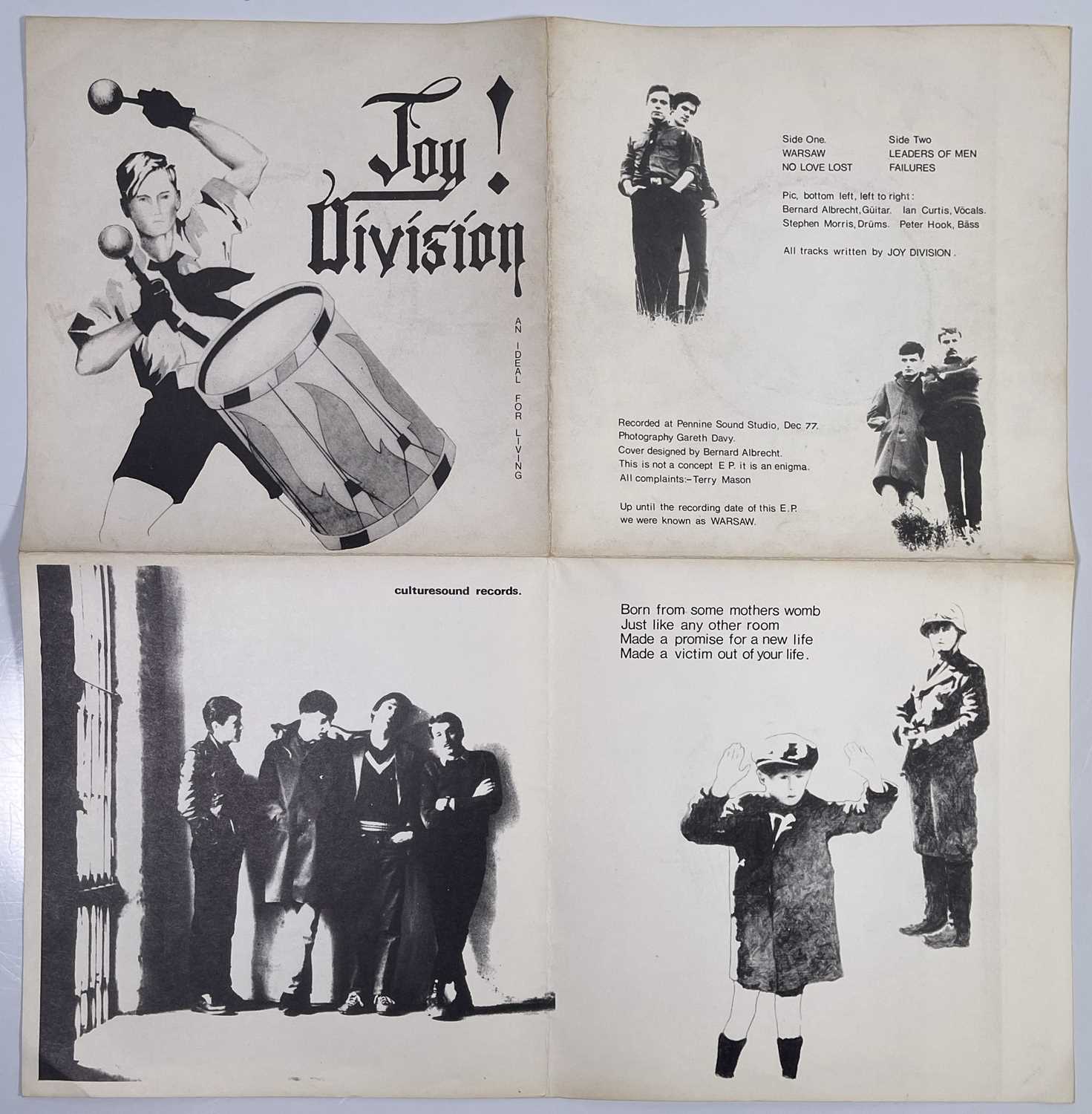 JOY DIVISION - AN IDEAL FOR LIVING 7" (ORIGINAL UK RELEASE - ENIGMA RECORDS - PSS 139) - Image 2 of 5