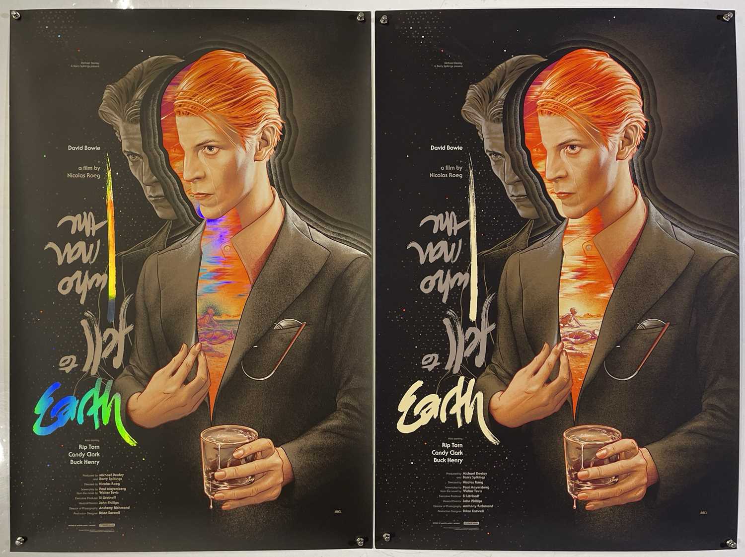 DAVID BOWIE - TWO MONDO MAN WHO FELL TO EARTH POSTERS.