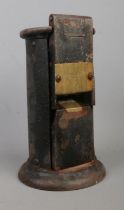 A J.B. Edmondson, Knowsley St, Cheetham, Manchester brass and cast metal ticket press. Stamped