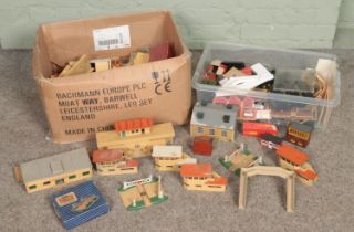 A large quantity of Hornby Dublo buildings and diorama accessories.