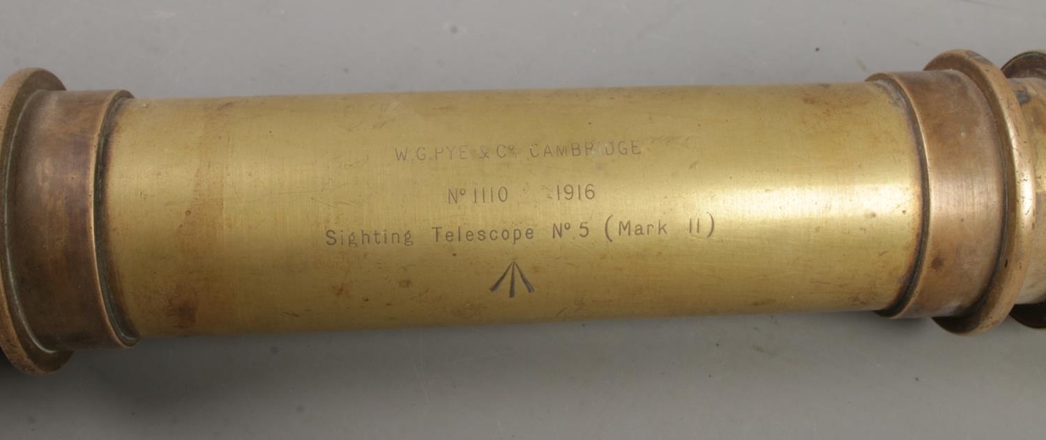 A World War One Pye & Co sighting telescope. No.5 Mark II. Length 54cm. - Image 2 of 4