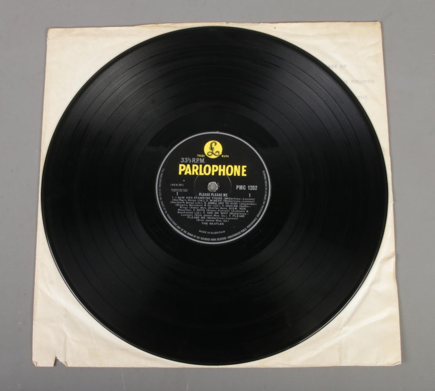 The Beatles Please Please Me vinyl LP record. Mono (PMC 1202) Fourth Pressing, matrix number XEX- - Image 2 of 2