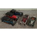 Five boxed Franklin Mint Precision Models. Includes 1929 Rolls Royce Phantom I, The 1930 Bugatti