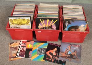 Three large boxes of LP records. Mostly easy listening examples, etc.