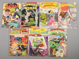 Seven 1960s DC Nantional Comics. Includes Aquaman no.10 1963, Metamorpho no.10 1966, Lois Lane no.49