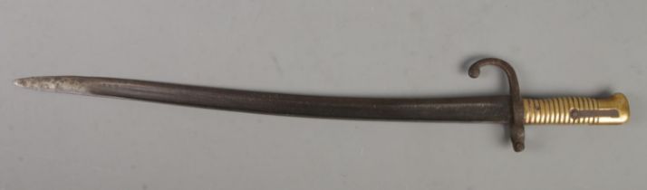 A French M1866 bayonet. Blade length 52.5cm. CANNOT POST OVERSEAS