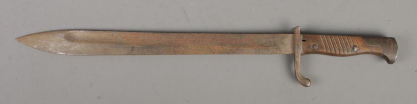 A German Mauser 'Butcher' bayonet marked for R Stock & Co, Berlin. Blade length 37cm. CANNOT POST