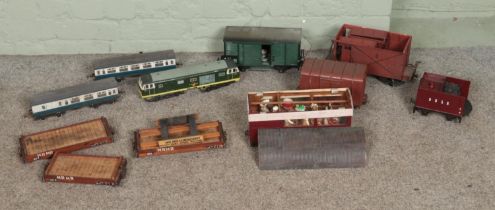 Several model railway rolling stock carriages, possibly G/1 Gauge, to include Lehmann and several