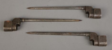 Three military spike bayonets. CANNOT POST OVERSEAS