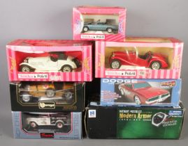 Seven boxed diecast vehicles. Includes Tonka Polistil examples, etc.