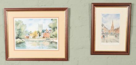 After John Rudkin, two framed limited edition signed prints. Includes 'Old Bridgegate' and 'The Mill