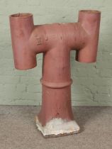 A H shaped clay chimney pot Hx101cm