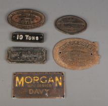 A collection of assorted railway signs and plaques, to include Gloucester Railway Carriage and Wagon