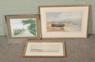 A collection of framed watercolour paintings to include H.F Hancock, T. Matherson and I.M Spooner.