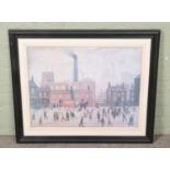 L.S Lowry framed print titled Coming Home From The Mill. Signed in pencil (no certification or proof