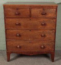 A Victorian mahogany chest of two over three drawers. (120cm x 100cm x 47cm) Missing back panel