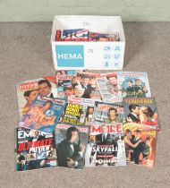 A box of James Bond related magazines including Empire, Femme Fatales, Cinefantastique, 007 Secret