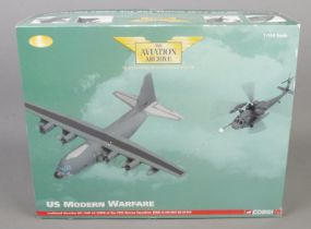 A boxed limited edition Corgi 'The Aviation Archive' 1:144 scale diecast model plane. US Modern