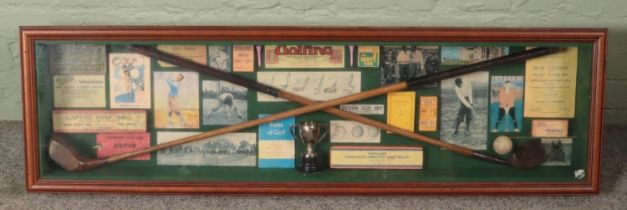 A vintage golf display. (35cm x 121cm)
