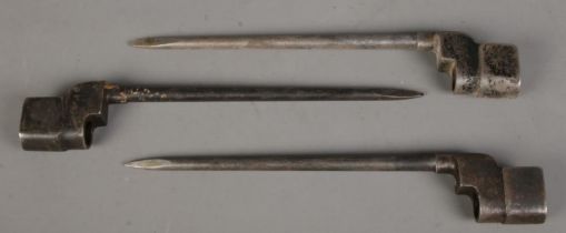 Three military spike bayonets. CANNOT POST OVERSEAS