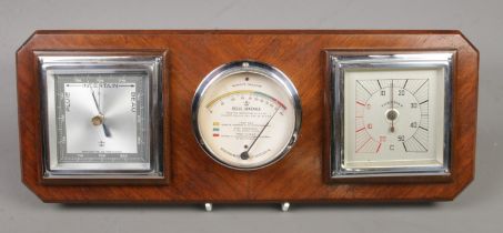 A 1930s/1940s Art Deco style mahogany and chrome weather station.