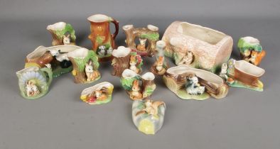 A collection of Hornsea and Eastgate Fauna ceramics to include jugs and trinket dishes.