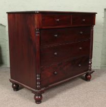 A mahogany chest of two over three drawers. (100cm x 110cm x 57cm)
