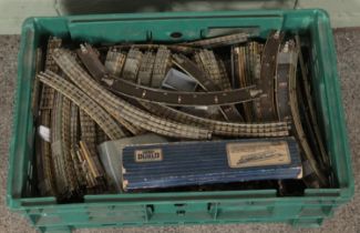 A boxed of Hornby Dublo railway three rail track.