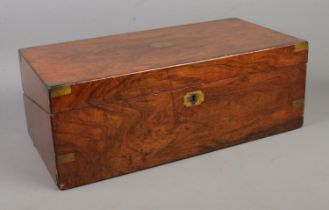 A Victorian mahogany writing box, with leather insert, pen tray, inkwell and storage. Height: