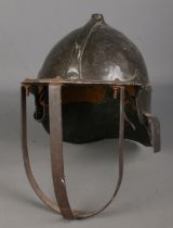 A reproduction fibreglass Zischagge 'Lobster Tailed' pot helmet.