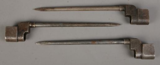 Three military spike bayonets. CANNOT POST OVERSEAS