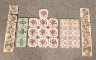 A collection of Victorian/Edwardian ceramic tiles with transfer printed decoration.