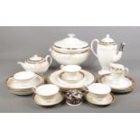A quantity of Wedgwood Cornucopia tea/dinnerwares. Includes teapot, tureen, coffee pot, cups &