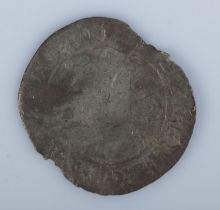 An Elizabeth I hammered silver threepence dated 1568. Featuring rose to obverse and off center