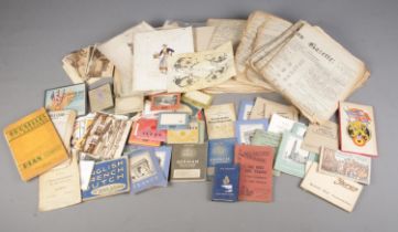 A collection of assorted international vintage and antique ephemera to include Lacy's Dramatic