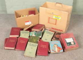 Two boxes of assorted books and annuals to include Beano, Dandy, Kelly's Directory 1965-66, The